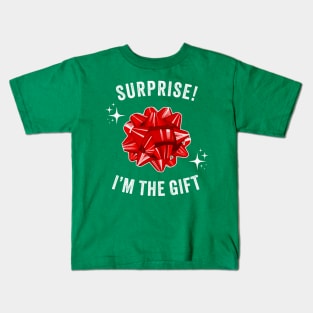 Surprise! I'm The Gift - Funny Christmas Bow Kids T-Shirt